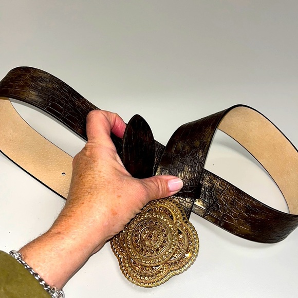 Chico’s leather bling women’s belt size medium - Picture 1 of 11